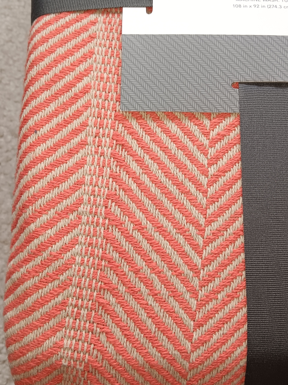 Target Coral & Cream Herringbone Throw Blanket - Picture 3 of 4
